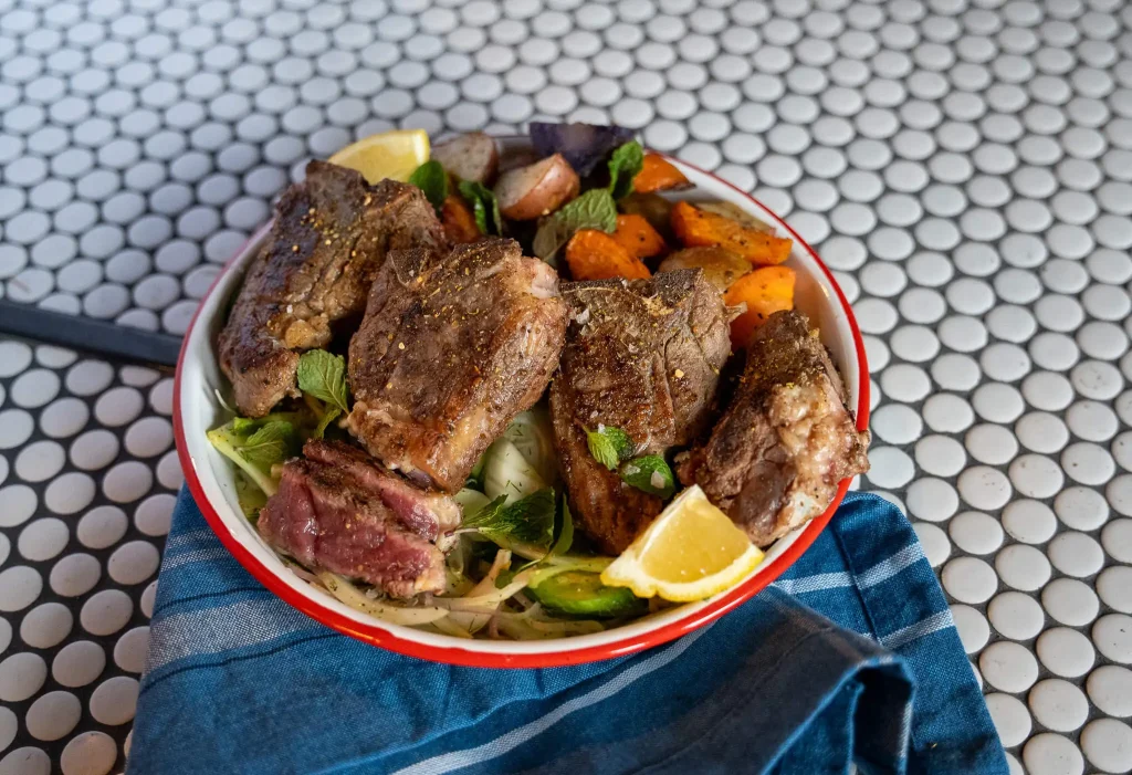 Fennel Spiced Lamb Chops with Cucumber Salad