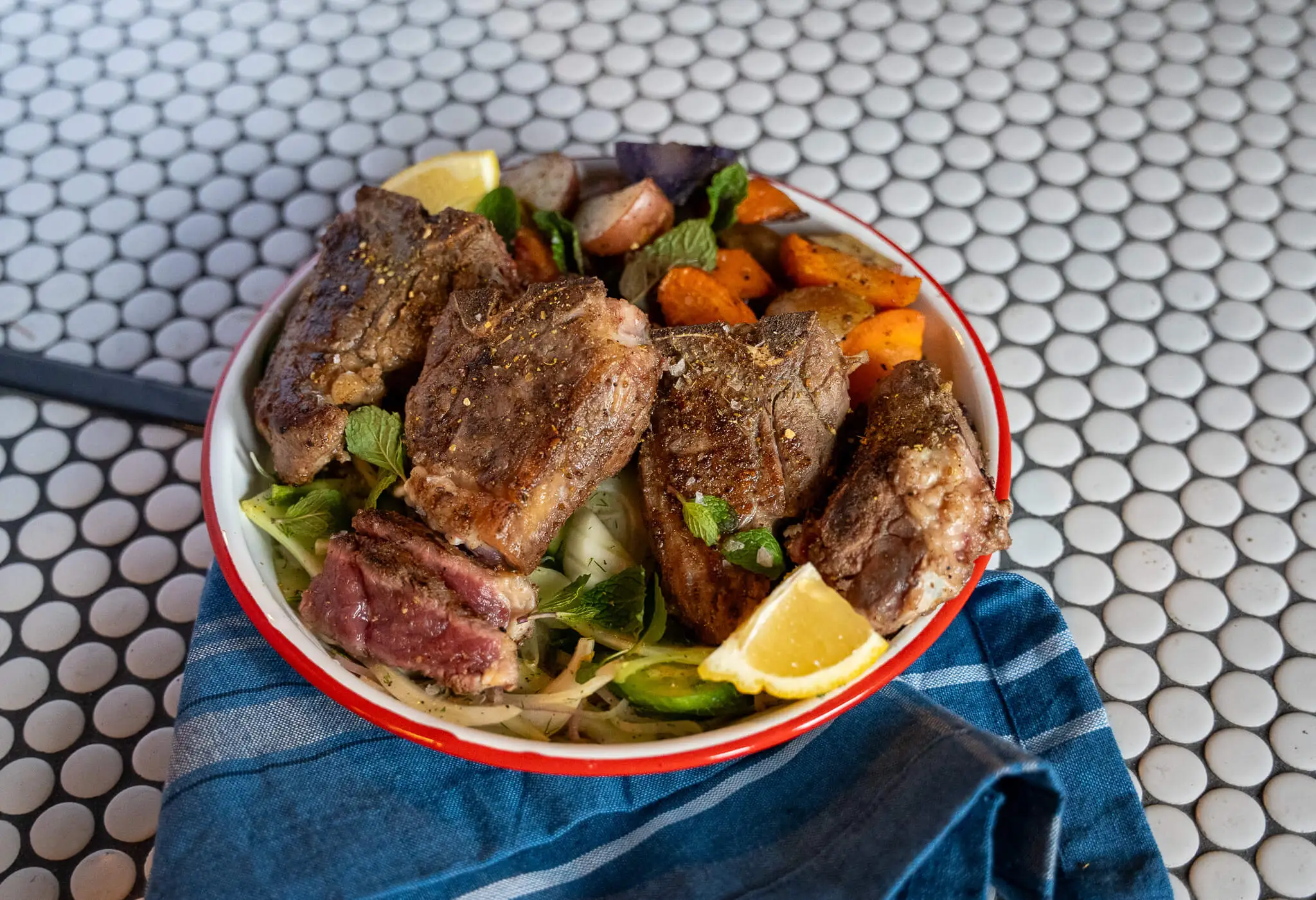 Fennel Spiced Lamb Chops with Cucumber Salad